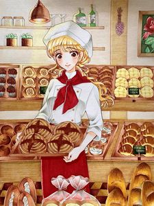 Превью обои девушка, повар, выпечка, аниме