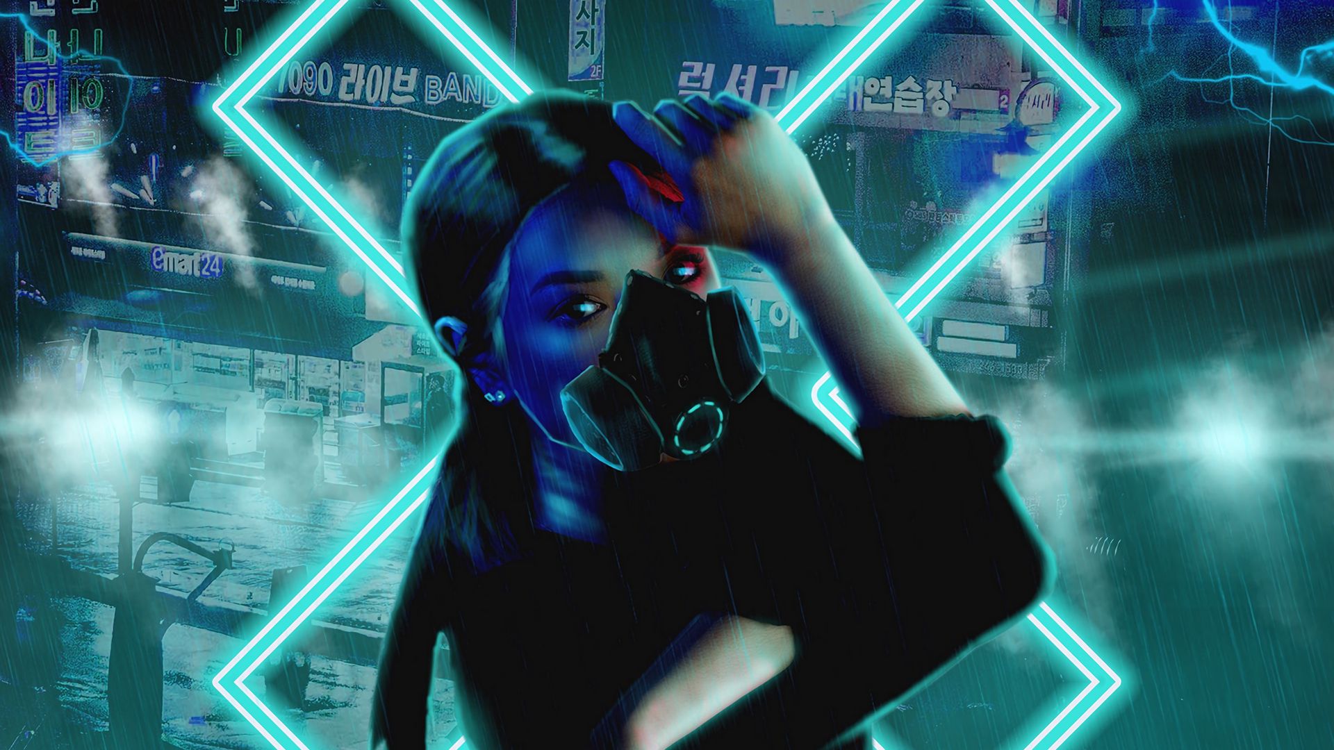 Cyberpunk girl art neon фото 88