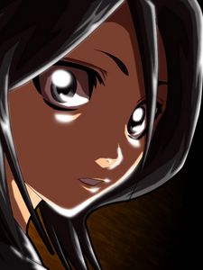 Превью обои девушка, rukia kuchiki, брюнетка, взгляд