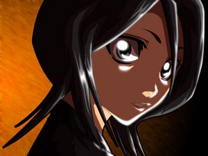 Превью обои девушка, rukia kuchiki, брюнетка, взгляд