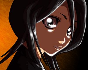 Превью обои девушка, rukia kuchiki, брюнетка, взгляд