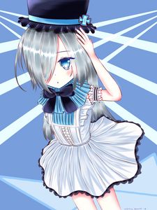 Превью обои девушка, шляпа, бант, аниме