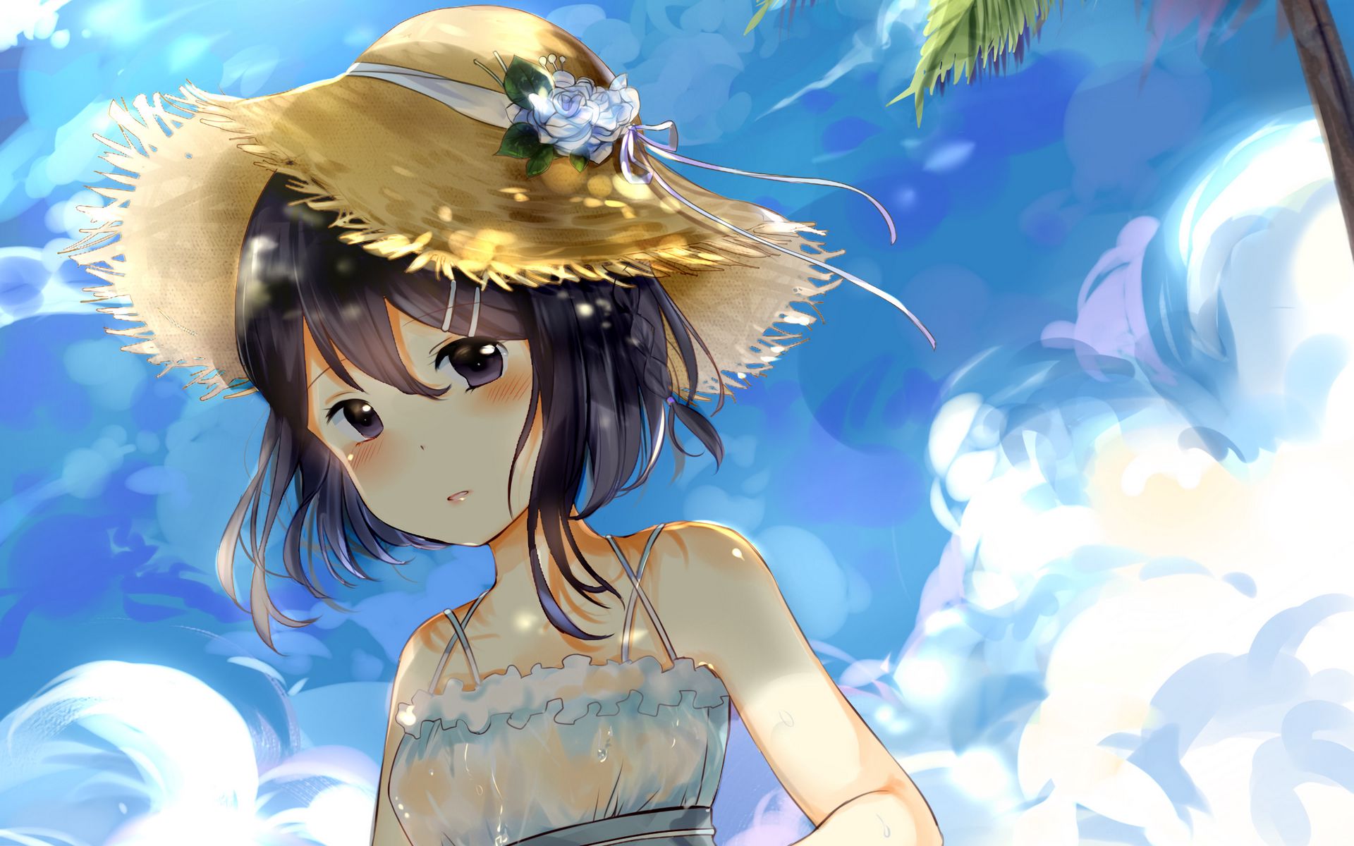 Пляжная шляпа аниме