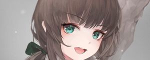 Превью обои девушка, улыбка, лицо, милый, аниме