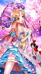 Превью обои девушка, улыбка, платье, аниме, арт