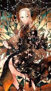 Превью обои девушка, улыбка, платье, акварель, аниме