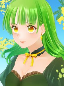 Превью обои девушка, улыбка, румянец, чокер, аниме