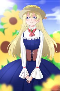 Превью обои девушка, улыбка, шляпа, аниме