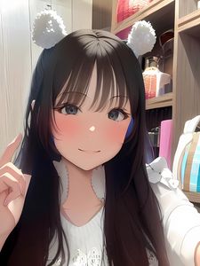 Превью обои девушка, улыбка, ушки, аниме