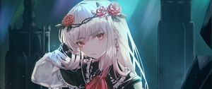 Превью обои девушка, венок, платье, винтаж, аниме