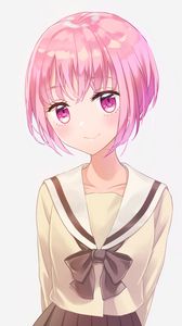 Превью обои девушка, взгляд, форма, аниме