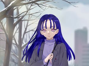 Превью обои девушка, взгляд, яркий, аниме