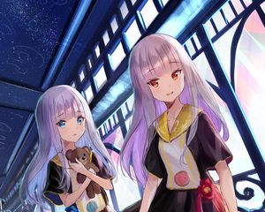 Превью обои девушки, сестры, игрушки, аниме