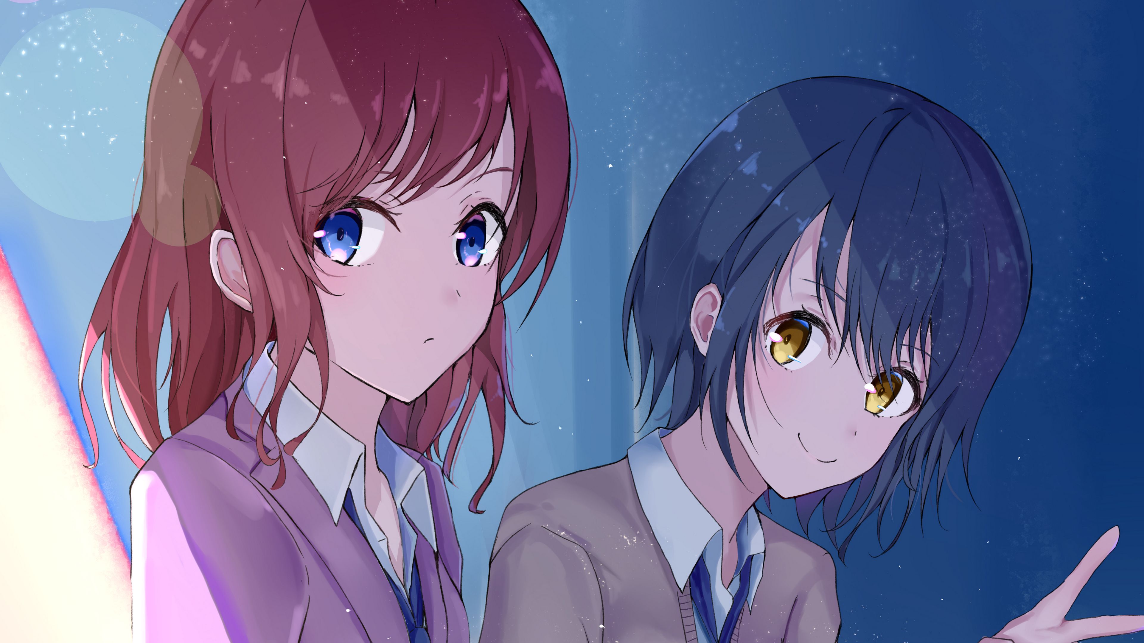 Две девочки обои аниме
