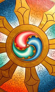 Превью обои дхарма, колесо, чакры, буддизм
