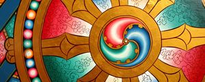 Превью обои дхарма, колесо, чакры, буддизм