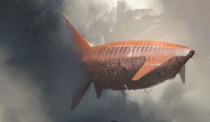 Превью обои дилижабр, город, арт