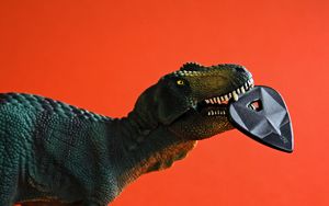 Превью обои динозавр, игрушка, медиатор