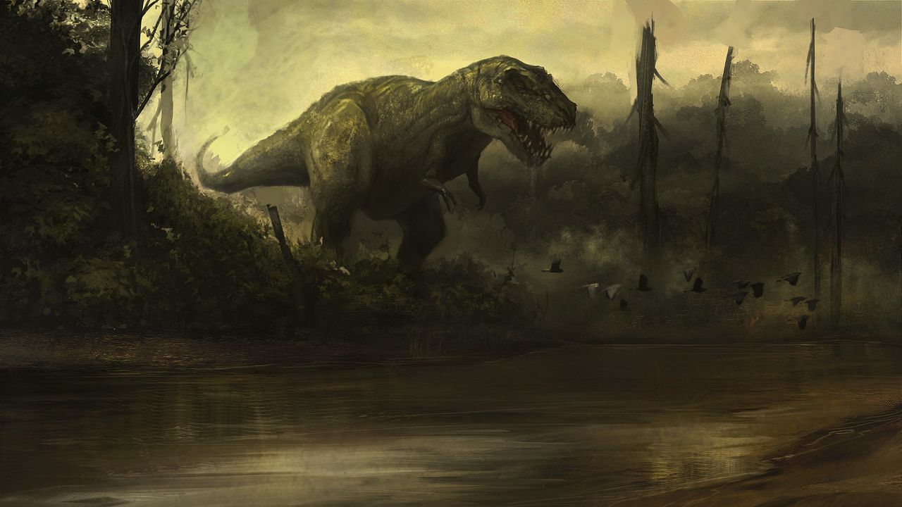 Обои динозавр, клыки, агрессия
