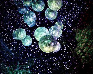 Превью обои диско шар, блеск, блики, боке