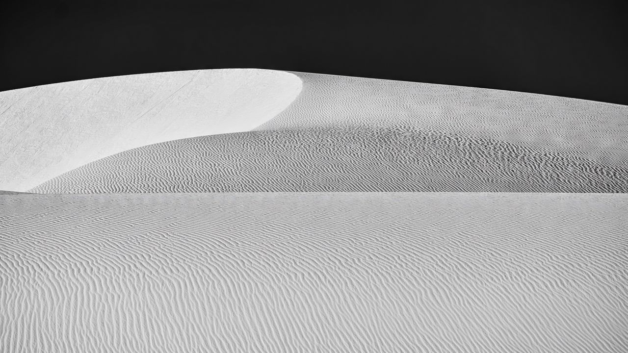 Обои дюны, песок, пустыня, рельеф, чб