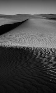 Превью обои дюны, пустыня, пески, рельеф, чб