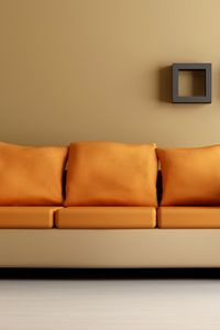 Превью обои диван, мебель, кожа, оранжевый, бежевый