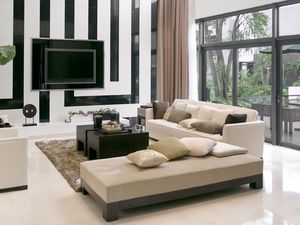 Превью обои диваны, стол, мебель, телевизор, гостиная, стиль, современный