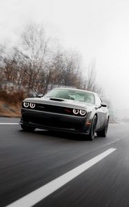 Превью обои dodge challenger, dodge, автомобиль, дорога, скорость