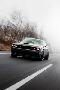 Превью обои dodge challenger, dodge, автомобиль, дорога, скорость