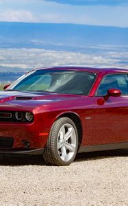 Превью обои dodge challenger, dodge, автомобиль, красный