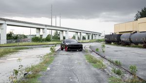 Превью обои dodge challenger, dodge, автомобиль, черный, вид спереди