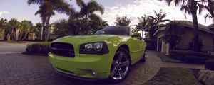 Превью обои dodge charger daytona, dodge, зеленый, спорткар