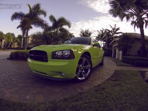 Превью обои dodge charger daytona, dodge, зеленый, спорткар