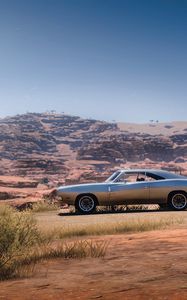 Превью обои dodge charger rt 69, dodge, машина, старый, серый, пустыня