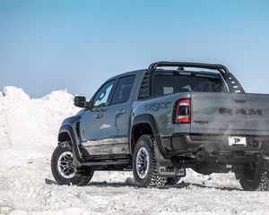 Превью обои dodge ram, dodge, автомобиль, черный, внедорожник