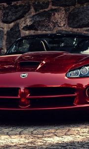 Превью обои dodge viper, авто, красный, додж вайпер