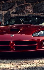 Превью обои dodge viper, авто, красный, додж вайпер