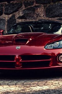 Превью обои dodge viper, авто, красный, додж вайпер