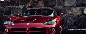 Превью обои dodge viper, авто, красный, додж вайпер