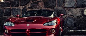 Превью обои dodge viper, авто, красный, додж вайпер