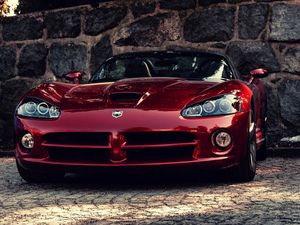 Превью обои dodge viper, авто, красный, додж вайпер