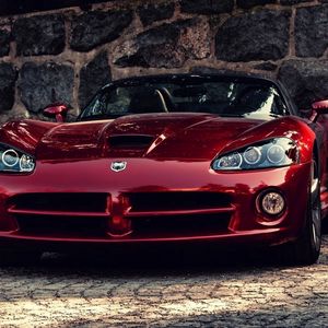 Превью обои dodge viper, авто, красный, додж вайпер