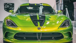 Превью обои dodge viper, dodge, спорткар, вид спереди, motor show