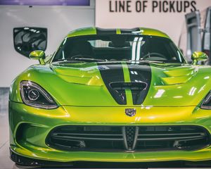 Превью обои dodge viper, dodge, спорткар, вид спереди, motor show