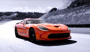 Превью обои dodge viper, скорость, авто