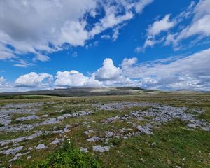 Превью обои долина, облака, небо, пейзаж, природа