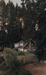 Превью обои дом, лес, деревья, природа