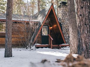 Превью обои дом, лес, снег, зима, уют