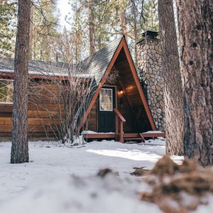Превью обои дом, лес, снег, зима, уют